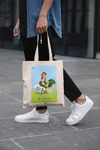 Miniatura 2 de El Gallo Rooster Loteria Card Mexican Latina Graphic Tote Bag for Adults