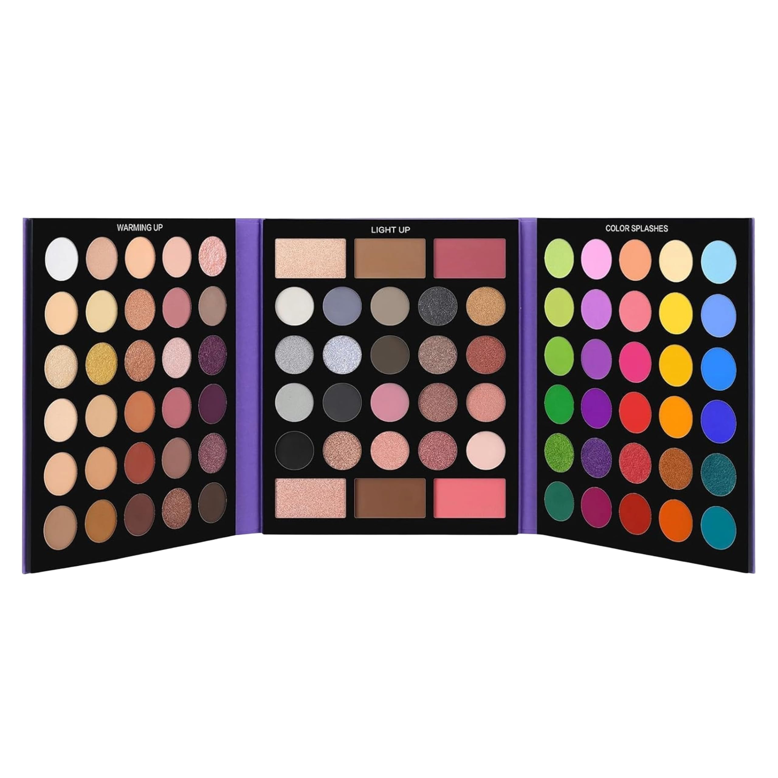 86 Colors Eyeshadow Palette, Semi-Matte Shimmery Glossy Metallic Eye Shadow Makeup Kit with Highlighters, Contour & Blush Powder, All-in-One Professional Makeup Palette for Women-image-11