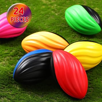 Jerify Mini Footballs for Kids Spiral Foam Football Bulk