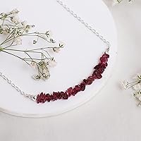 Vista 2 de Gempires - Collar de cristal de amatista morada, regalo de piedra natal de febrero, hipoalergénico de 18 pulgadas, joyería chapada en plata