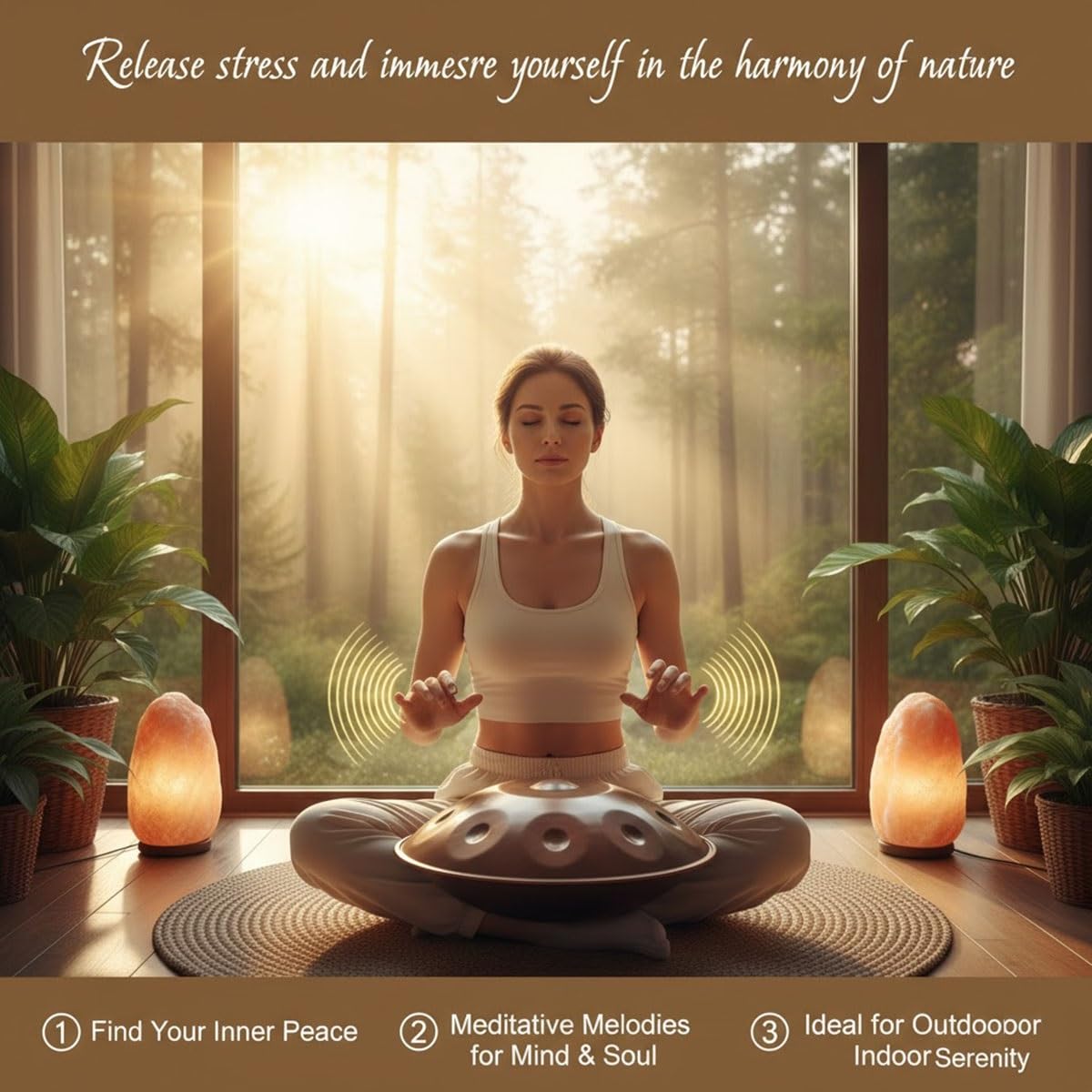 440/432 Hz Tamburo A Mano, 9/10/12 Toni, 22 Pollici, Handpan Drum D'acciaio In Re Minore Kurd Con Custodia Morbida, Harmonic Percussion Per Musicoterapia, Meditazione, Yoga(Blue,432hz 9 Notes)