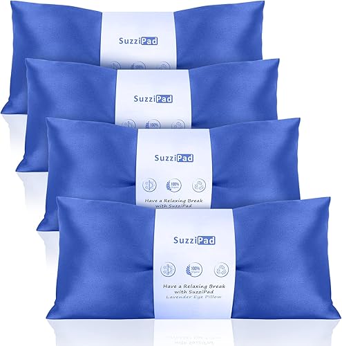 Miniatura 9 de SuzziPad Almohadas de ojos de lavanda para relajación con aromaterapia, máscara de ojos ponderada para dormir, meditación, compresa ocular caliente