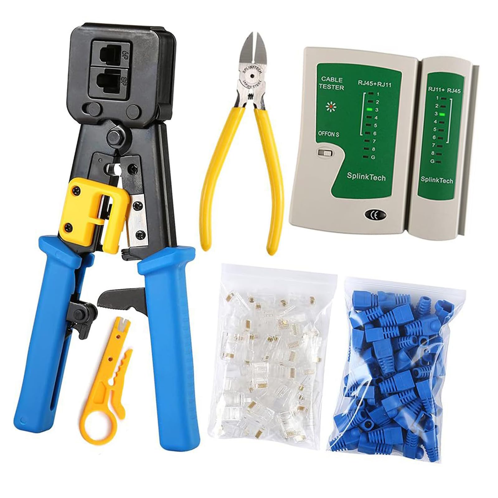 Tsophreniq Electrical Crimper Crimping Tool Pliers Set Completed Electrical Crimper Tool Set With Case Fast Change Jaw Pliers