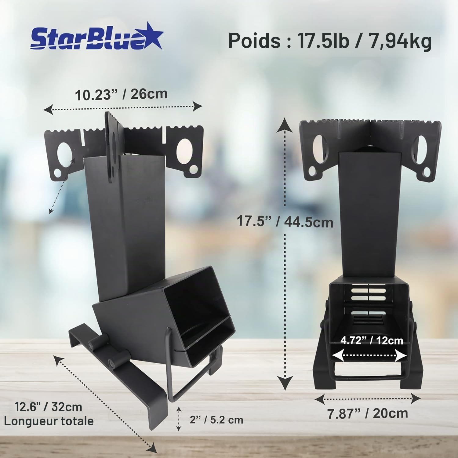 StarBlue Réchaud à fusée pliable avec sac de transport gratuit – Un réchaud de camping portable à bois avec grande chambre à combustible, idéal pour la cuisine en plein air, le camping, les