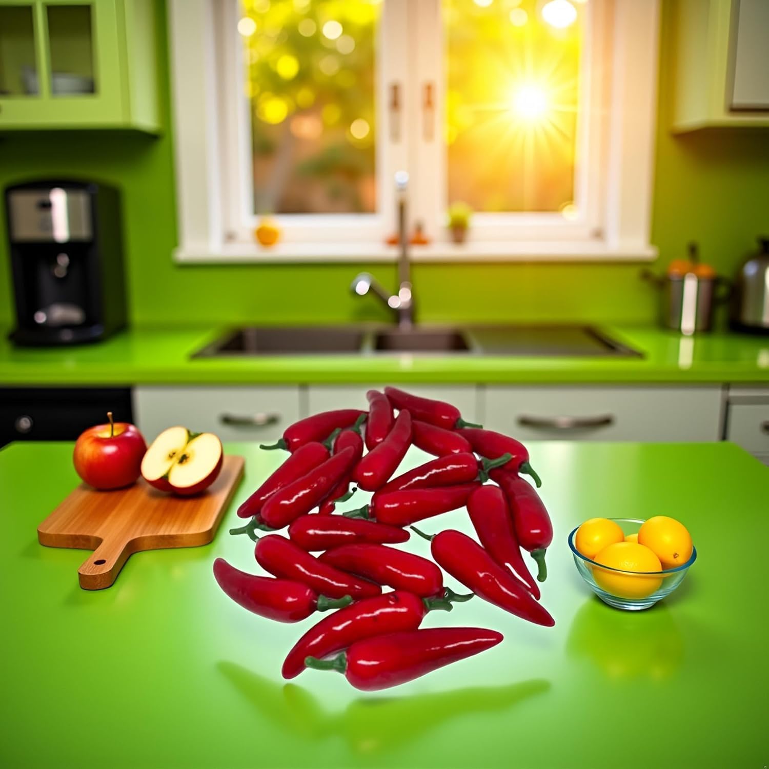 20Pcs Artificial Chili Peppers Decor, Realistic Red Plastic Vegetables for Photography Props, Kitchen Display - Image 7