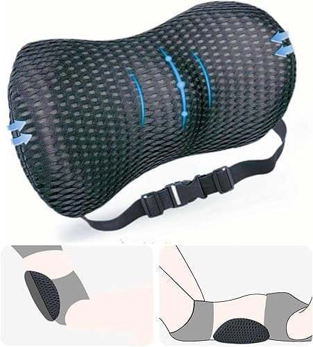 AgoKud Almohada lumbar, almohada de apoyo lumbar para automóvil y silla de oficina, almohada de apoyo de espalda de espuma viscoelástica para