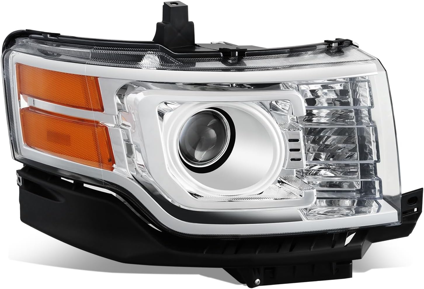 Auto Dynasty HID Projector Headlights Assembly Compatible with 2009-2012 Ford Flex, Driver Left Headlamp Replacement, Chrome Housing