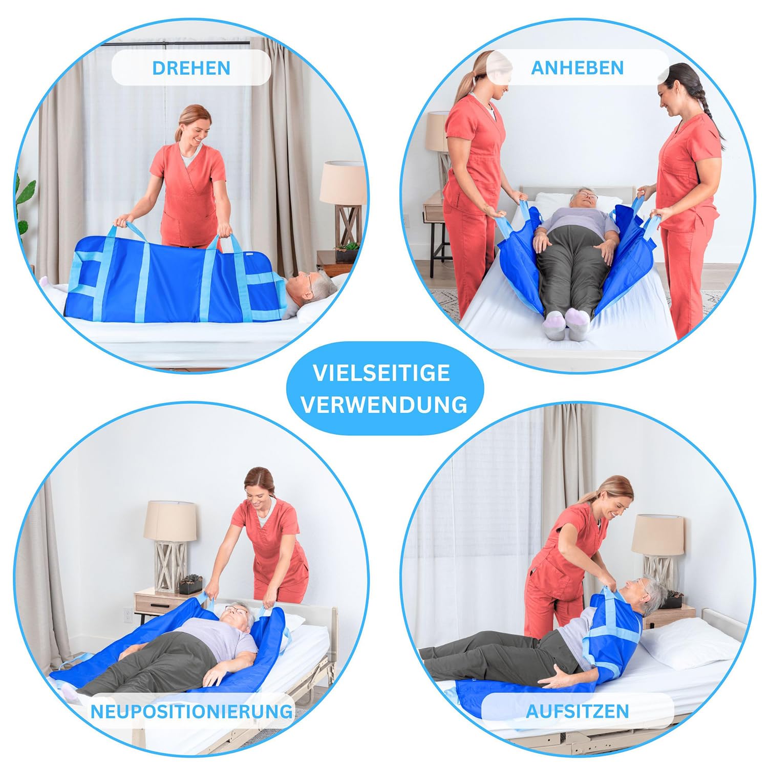 Drap De Transfert Patient, Drap De Glisse Avec Poignée 120 x 100 Cm, Alaise Glissante Pour Personnes Alitées, Pour Personnes Âgées, Patients Alités Et Mobilité Réduite–Supporte Jusqu’à 180 Kg (orange)