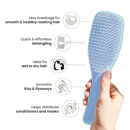 Miniatura 4 de Tangle Teezer El mejor cepillo desenredante para cabello húmedo y seco  Para todo tipo de cabello  Elimina nudos y reduce la rotura  Azul Mezclilla