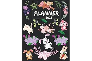 Bunnies Gifts 2022: Planner Bunnies Themed Monthly 1 Year: 2022 Planner Calendar
