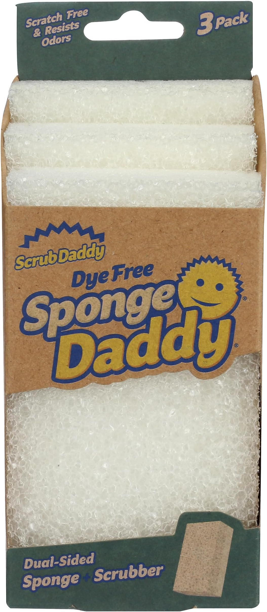 Scrub Daddy, Sponge Daddy Dye Free, 3 Count