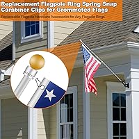 Vista 4 de Clips de mosquetón de repuesto para asta de bandera 4 ganchos de resorte de aleación de aluminio para bandera con ojales Accesorios de hardware