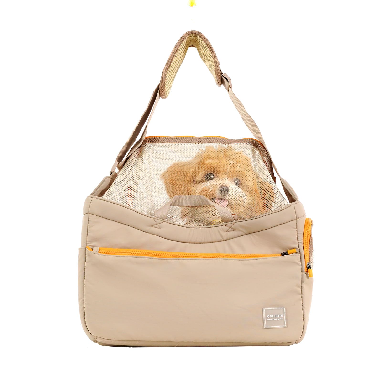Soft, Comfortable Pet Carrier and Business Backpack with Stable Support - Ideal for Trips with Small Dogs and Cats (Khaki, 40 x 14 x 25 cm)