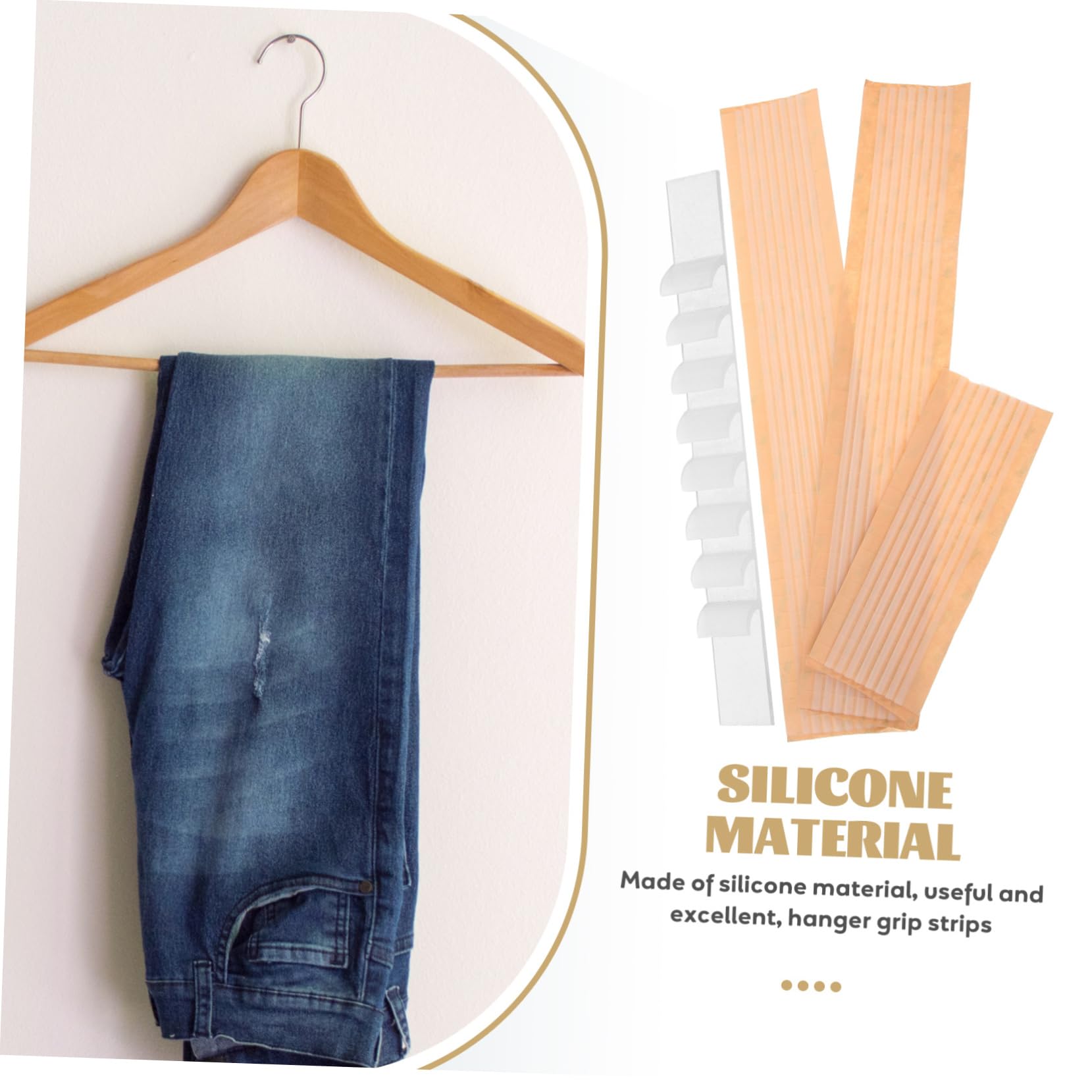 DOITOOL Silicone Non Hanger Strips 100 Pcs Pack Strong Adhesive Universal Fit for Hangers Easy to Apply