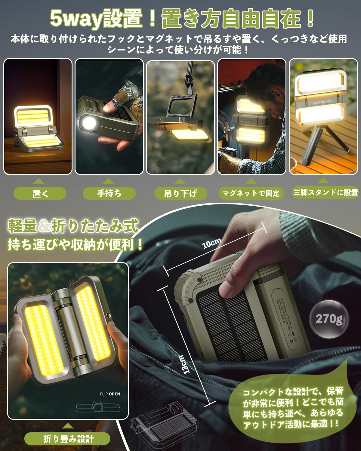 Amazon.co.jp: Gleazon LED ランタン キャンプライト 懐中電灯兼用【超