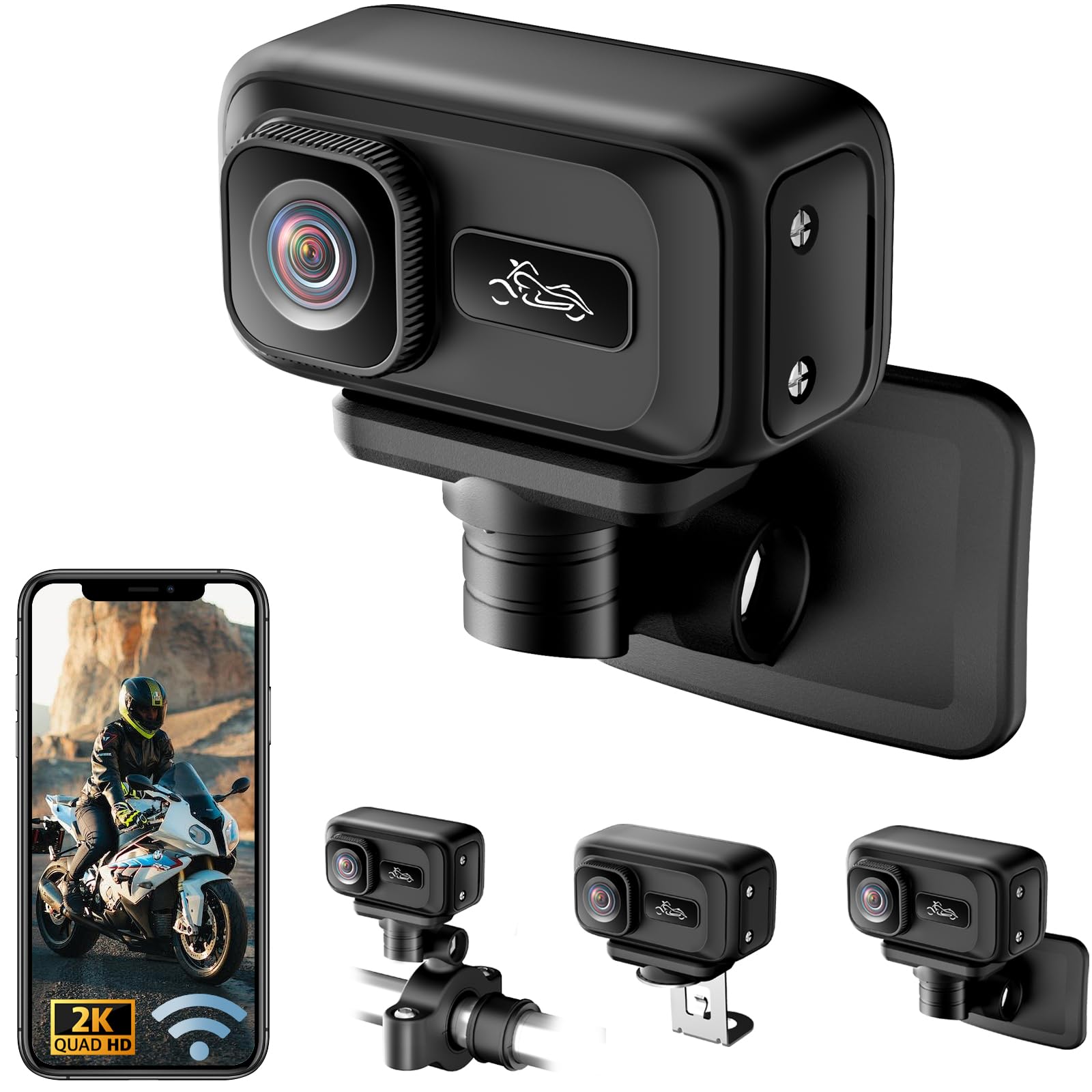 Amazon | アクションカメラ 2K ウェアラブルカメラバイク用ドライブ