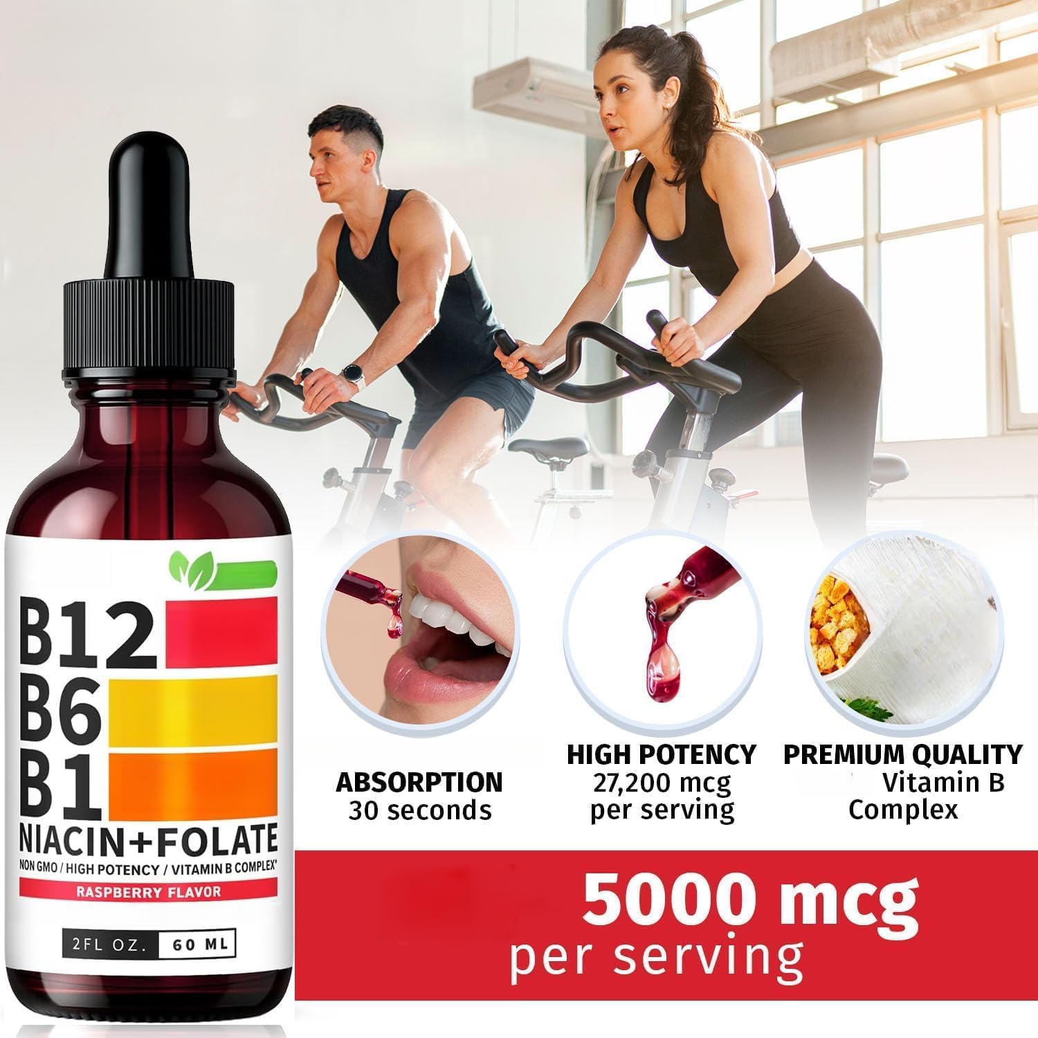 Gocce multivitaminiche, Fornisce energia, adatto a uomini e donne, 2pcs