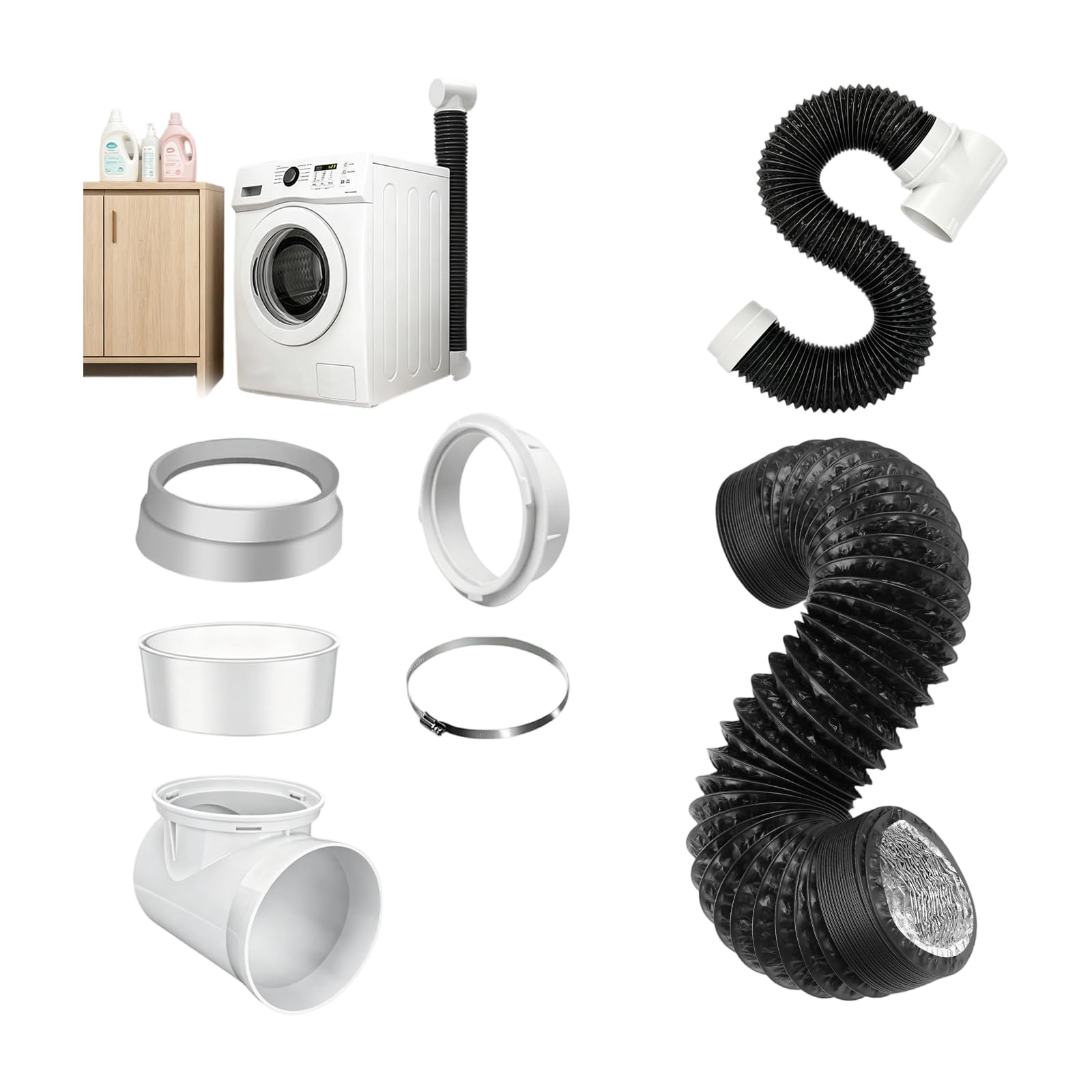 Colección de ventilación para secadora con mangueras resistentes
