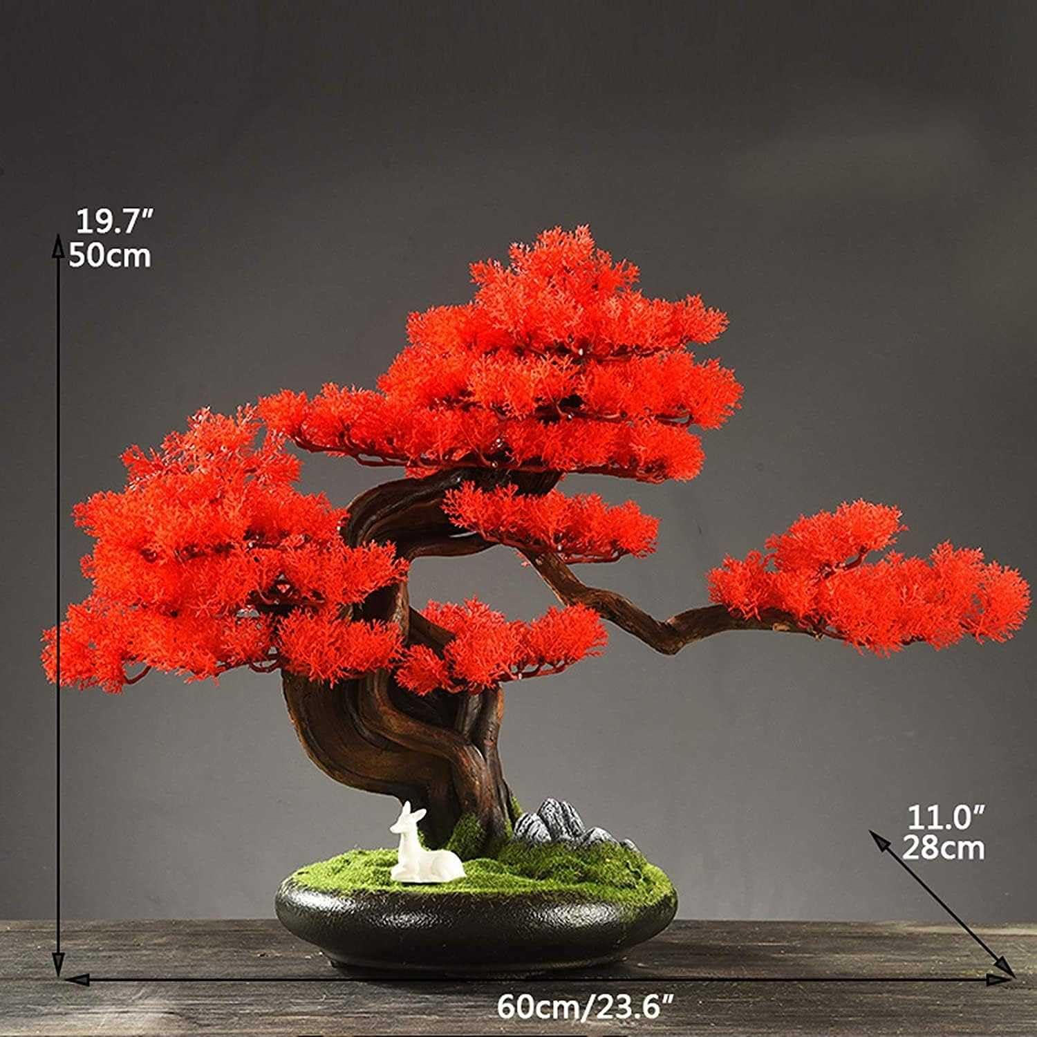 Árbol bonsái artificial, pequeña planta de pino falsa para decoración interior del hogar, ideal para sala de estar, dormitorio y oficina, diseño de simulación, fácil mantenimiento
