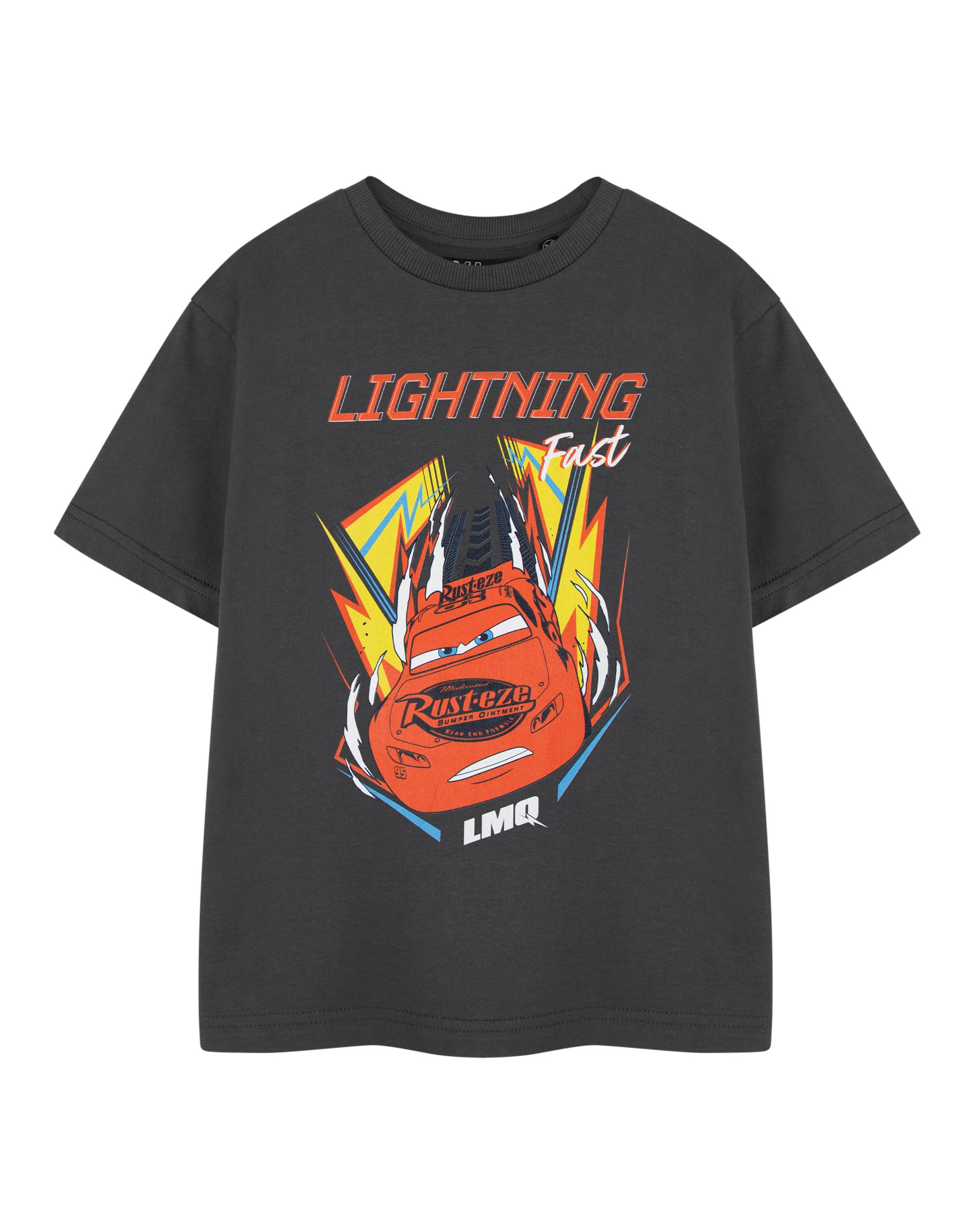Disney Boy's Short Sleeve T-Shirt - Lightning McQueen - Grey - Size 3-4 Years