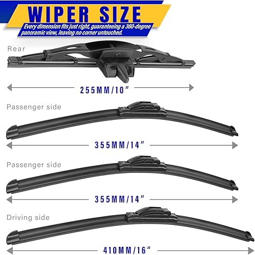 Vista 117 de 3 limpiaparabrisas de repuesto para Toyota Sierra 2011-2020, repuesto de equipo original, 28 pulgadas, 20 pulgadas, 16 pulgadas (juego de 3) gancho