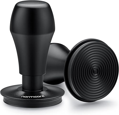 Miniatura 5 de Normcore Tamper para café expreso de 2.098 in  Base chapada en ondulación de titanio  Manipulación con resorte  Muelles de repuesto de 15 libras, 25