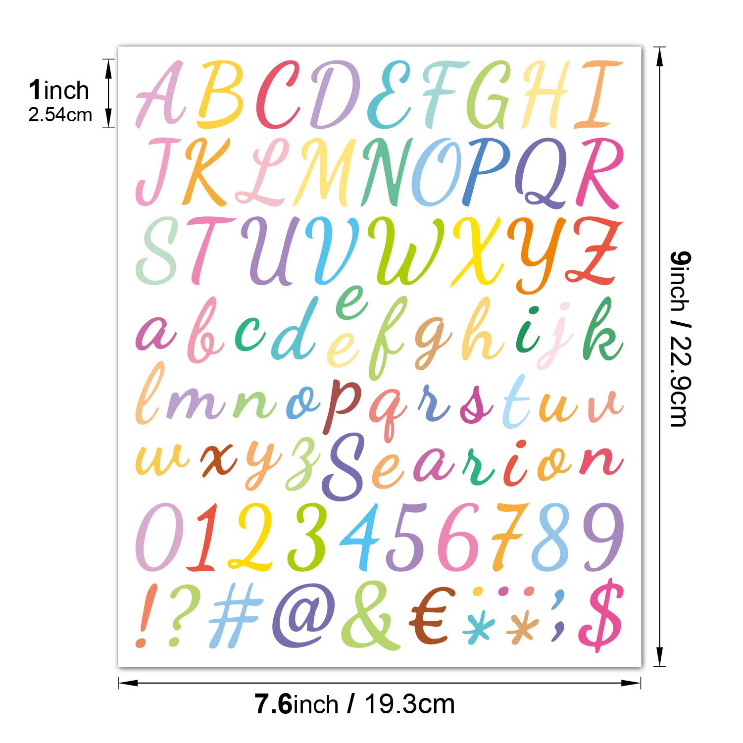 760 Pieces 10 Sheets Colorful Letters Stickers,1 Inch Self Adhesive Alphabet Number Stickers,Vinyl Letter Stickers Decals for Scrapbooking,Mailbox,Notebook,Classroom Decor,Business,Address (Colorful)