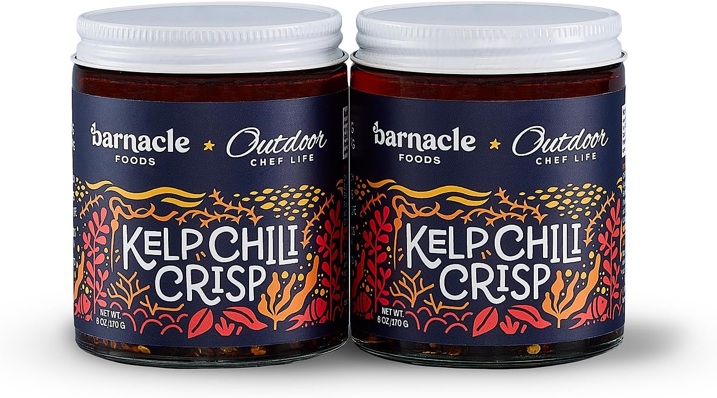 Kelp Chili Crisp, 6 oz. - Medium Spice - Made in Alaska - Crunchy & Flavorful Chili Crisp with Onion, Garlic & Chiles de Arbol - Perfect for Noodles, Pizza & More - Pack of 2