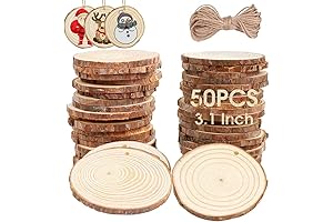 AerWo Natural Wood Slices Christmas Ornaments