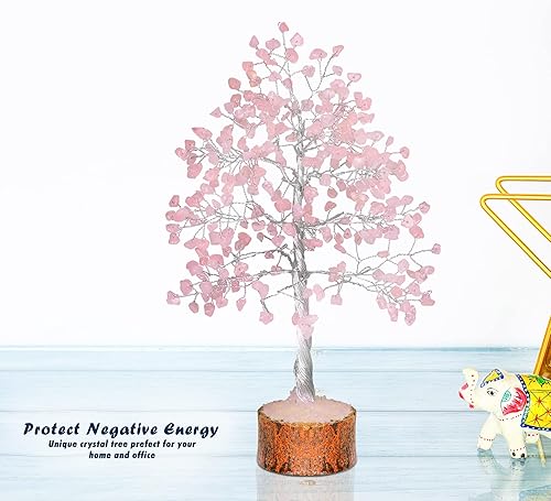 Miniatura 6 de Cristales de cuarzo rosa, árbol de cristal, escritorio de árbol bonsái, árbol de piedras preciosas, árbol de cuarzo de cristal, árbol de Feng Shui,