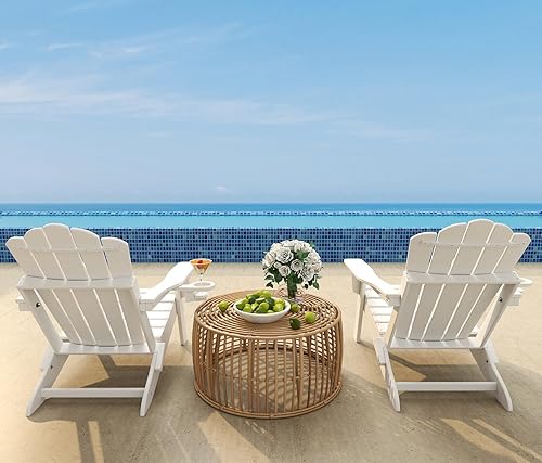 Miniatura 7 de FOOWIN Adirondack - Juego de 2 sillas Adirondack plegables con soporte para tazas, silla para hoguera de polietileno de alta densidad para todo tipo