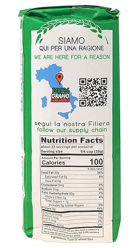 Miniatura 4 de Molino Paolo Mariani. Manitaly Manitoba Tipo '0' Harina Elaborada con 100% Trigo Italiano. 1 kg (2,2 lb). Paquete de 2.