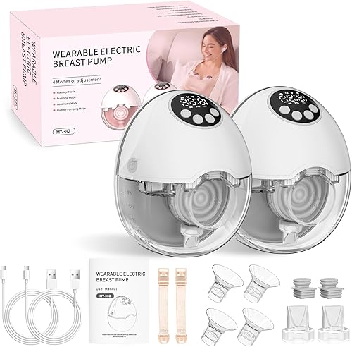 Miniatura 22 de ARICHOMY Extractor de leche manos libres, extractores de leche portátiles con 4 modos, 12 niveles, extracción de leche portátil para trabajo, viajes