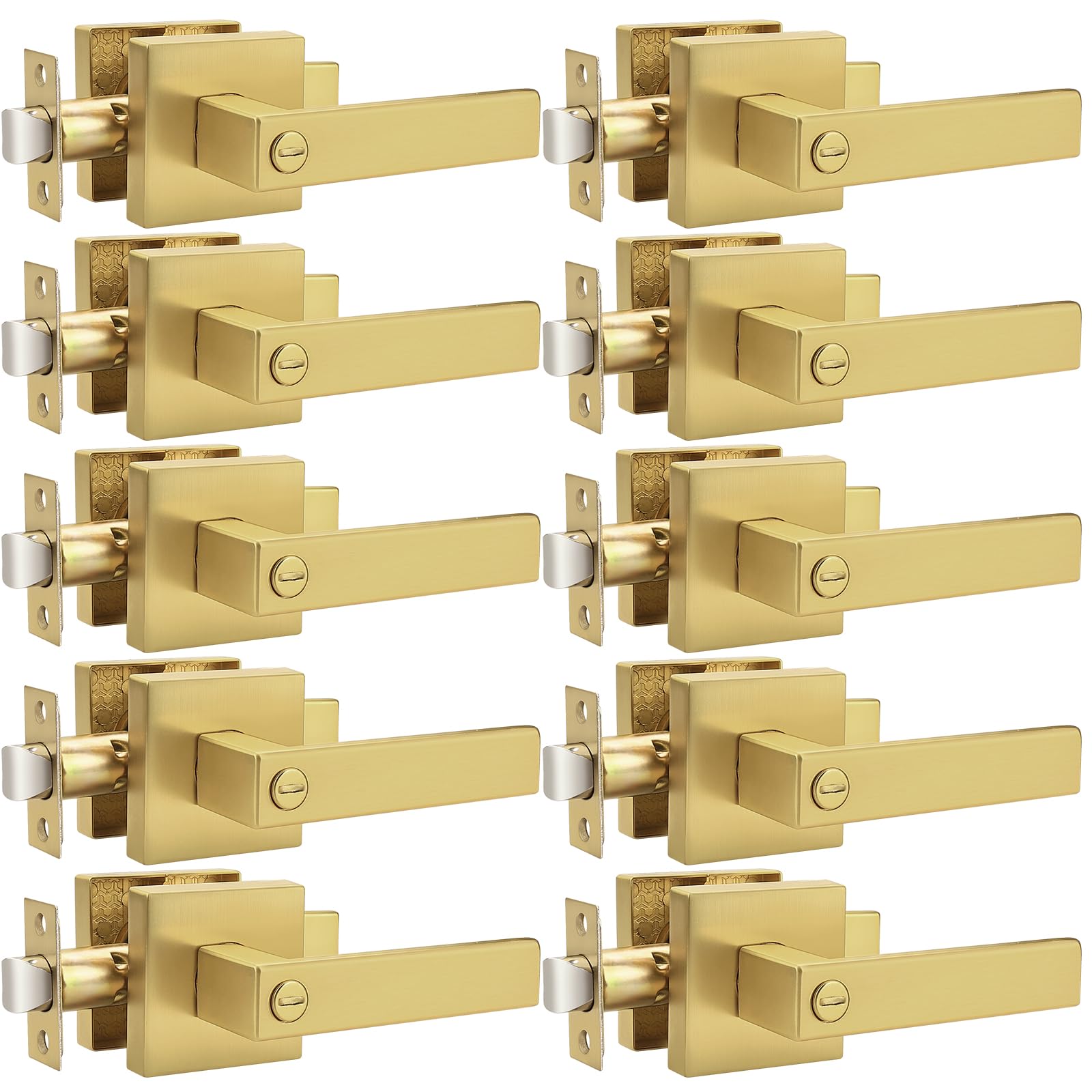 Poignées de porte sans clé carrées plates Probrico lot de 10 robustes anti blocage chambre