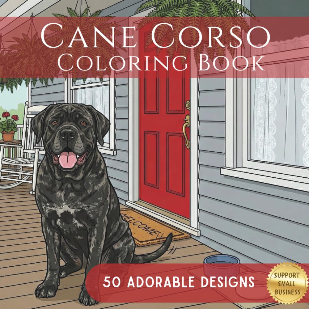 The Cane Corso Life An Italian Mastiff Coloring Book for Adults and Teens with 50 Designs of the Noble Guardian Breed