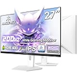 Amzfast 27 inch 1440P 200Hz/180Hz White Gaming Monitor, WQHD (2560 ×1440),MPRT 1ms Fast IPS | HDR400 & TÜV Rheinland Eye Care & Multiple Game Assistant & Two Year Warranty Exchange(HDMI & DP Cable)