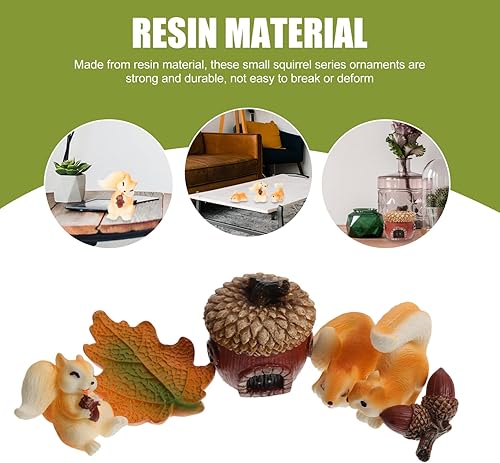 Miniatura 8 de Happyyami 24 piezas Mini ardilla ornamento micro paisaje ornamento mini ardilla artesanía figuras de animales ardilla decoración miniatura animales