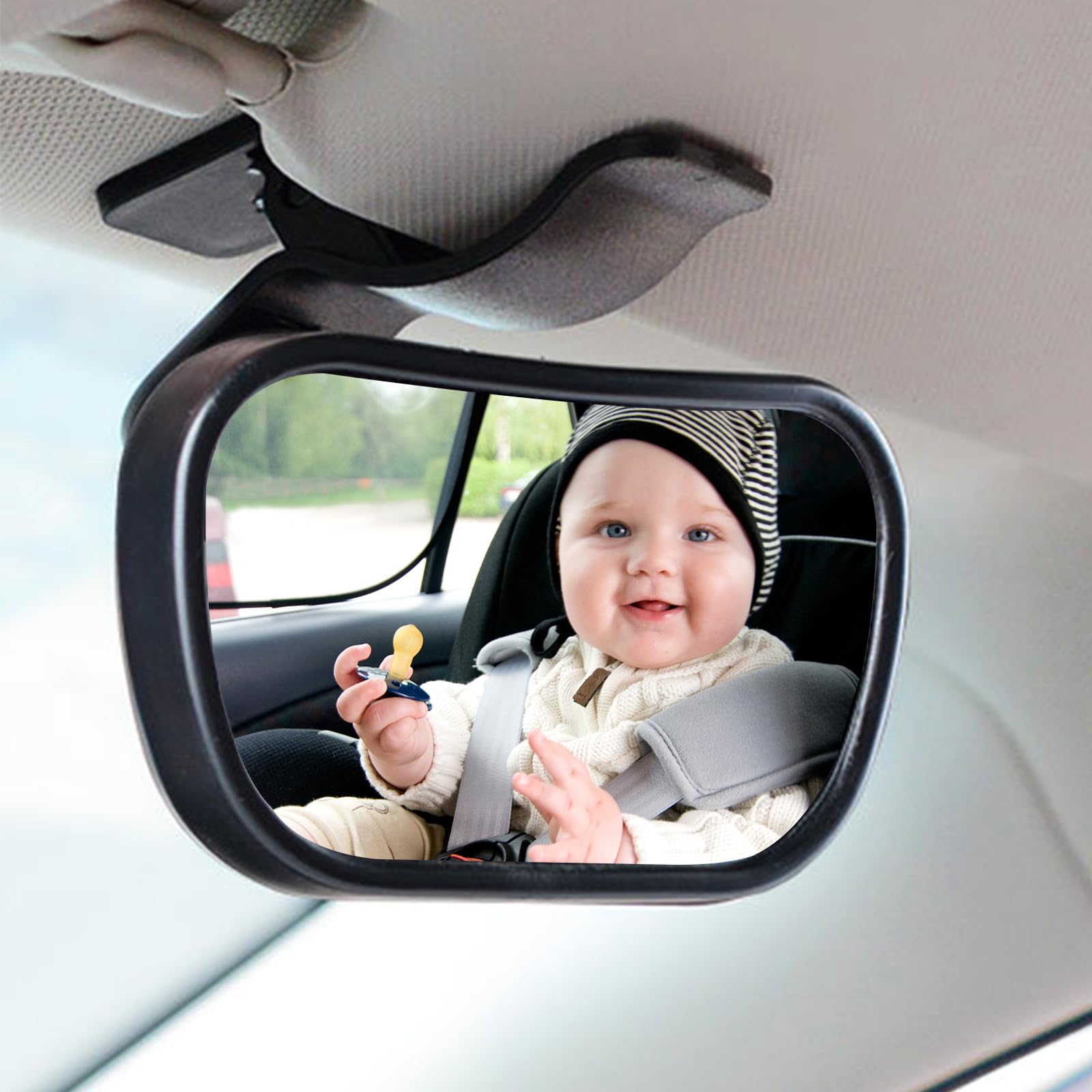 Naapesi 360° Schwenkbar Rücksitzspiegel mit Clips, Saugnapfspiegel für Autositze, Bruchsicherer Auto-Rückspiegel Spiegel Baby, Saugnapf-Autositz Spiegel, Rückspiegel Baby Auto für Meisten