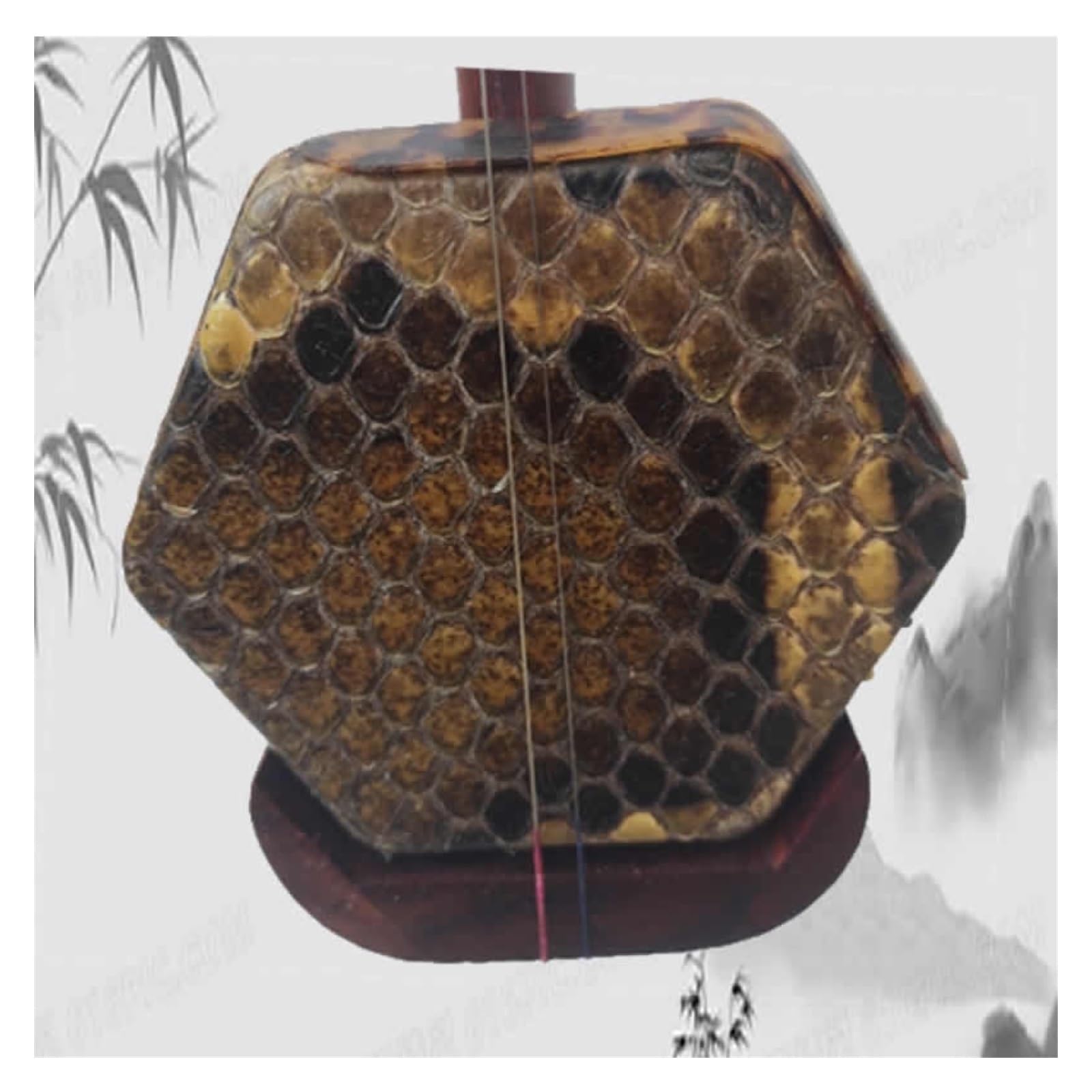 Instrument Erhu Z Palisandru, Okrągły, Do Nauki I Gry. Instrument Erhu Z Akcesoriami
