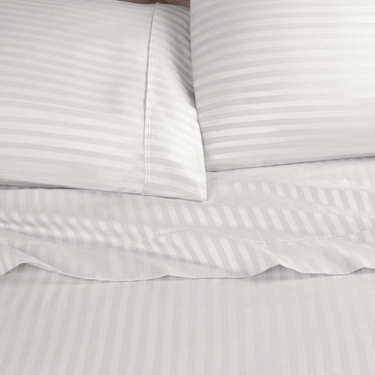 Superior 650 Thread Count Egyptian Cotton Duvet Cover Set, Marrow Stitch Embroidery, Sateen Weave Cotton Bedding, Button Closure,1 Duvet Cover, 2 Pillow Shams, King California King, Ivory