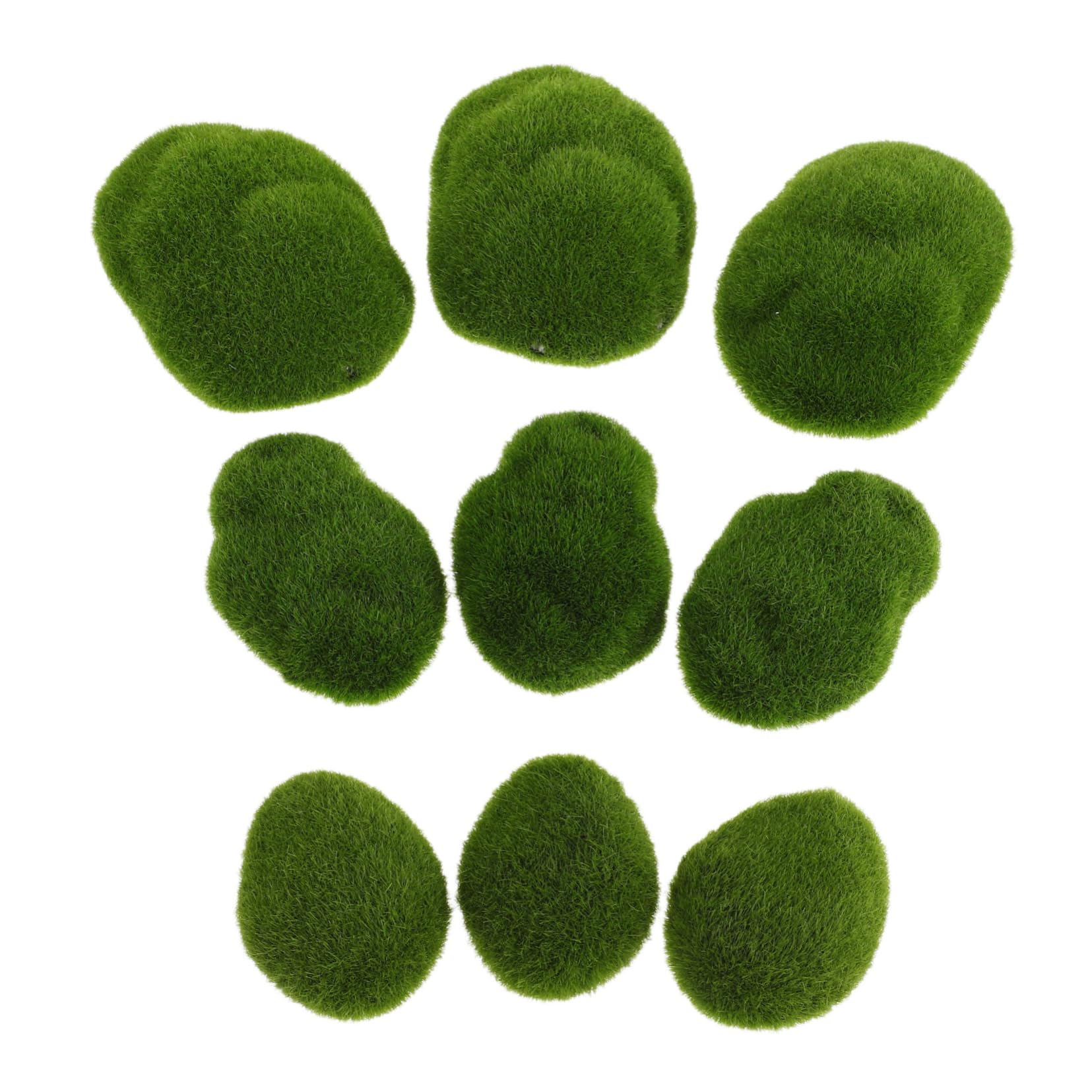 Angoily Pietre Muschio Artificiali Realistiche 50 Pezzi, Verde | Silk Flower, Forma Stone, per Garden e Balconies, Aspetto Naturale e Uso Versatile