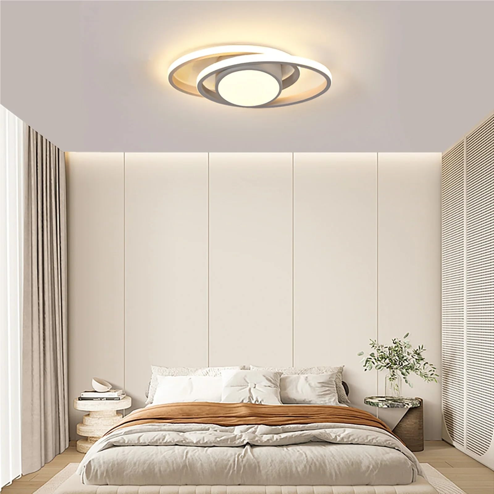 Plafonnier Led,Luminaire Plafonniers Plafonnier LED à intensité variable, lustre blanc avec télécommande for chambre coucher