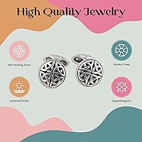 Vista 3 de FashionJunkie4Life Gemelos para hombre, plata de ley 925, 1 par