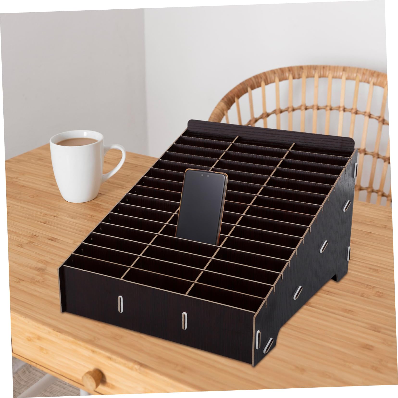 Caja de Madera para Teléfono Móvil, 45 Rejillas, Organizador