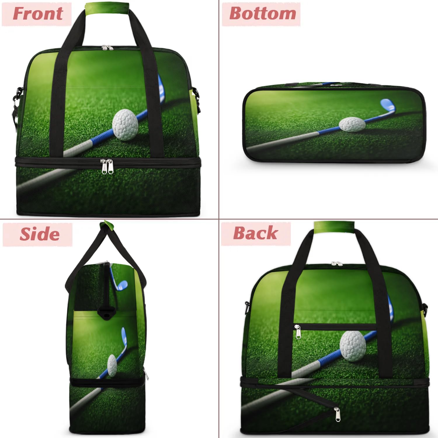 Sac de voyage pour balles de hockey pour homme et femme, sac de week-end, sac fourre-tout pliable et séparé, 47 l pour sport, gym, yoga, couleur, 47 L, Organiseur de sac