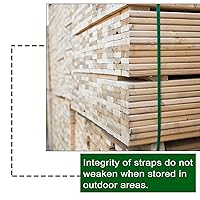 Vista 9 de Embalaje verde liso de 58 pulgadas x 320 pies de poliéster (PET), resistencia a la rotura de 1765 libras, verde resistente a los rayos UV, al agua