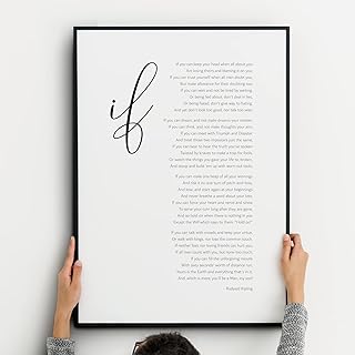 If, by Rudyard Kipling Print | Inspirational Poetry | Literary Wall Art | Typography Poster | UNFRAMED