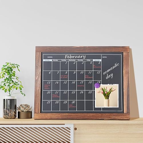 Miniatura 6 de Calendario magnético de pizarra de 16 x 24 pulgadas para pared de cocina, planificador reutilizable, calendario familiar de pizarra de tiza para