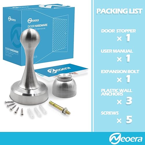 Miniatura 6 de Neoera Tope magnético de puerta (níquel cepillado) Tope de puerta fuerte magnético para mantener la puerta abierta, hecho de acero inoxidable de