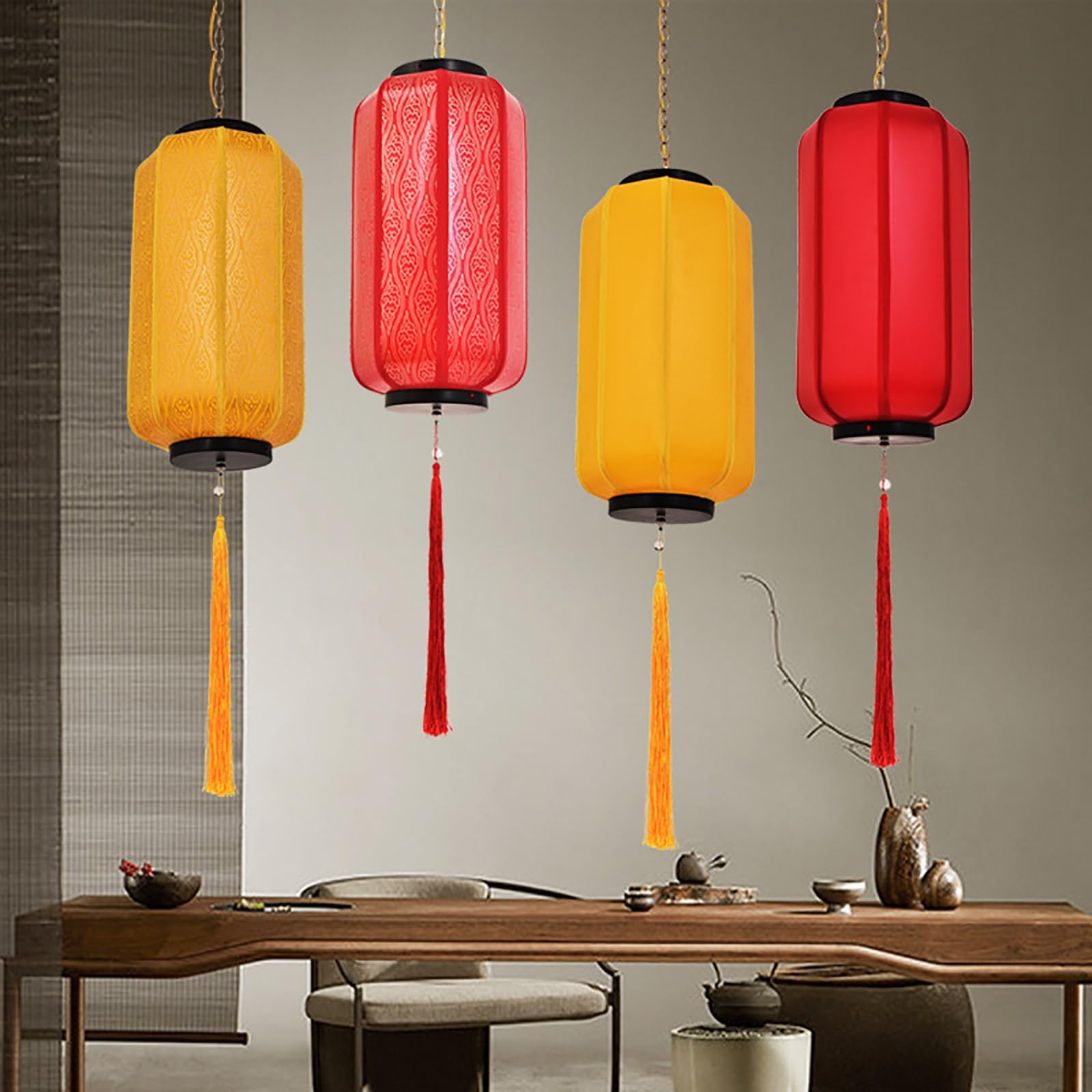 UOIENRT 6 Lanterne Cinesi Rosse Decorativa Con Carattere 'Fu' – 35-45 Cm, Per Capodanno Cinese, Matrimoni E Feste